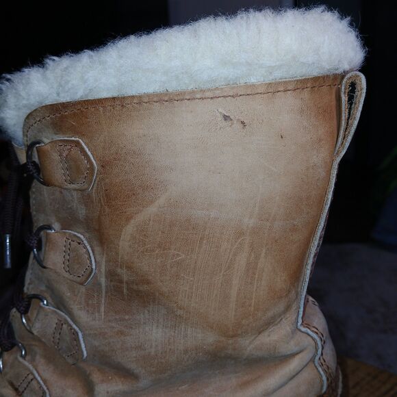 EDDIE BAUER SOREL Weather Resistant Boots-Men’s Sherpa Lining Size 14 Brown Tan - Picture 2 of 8